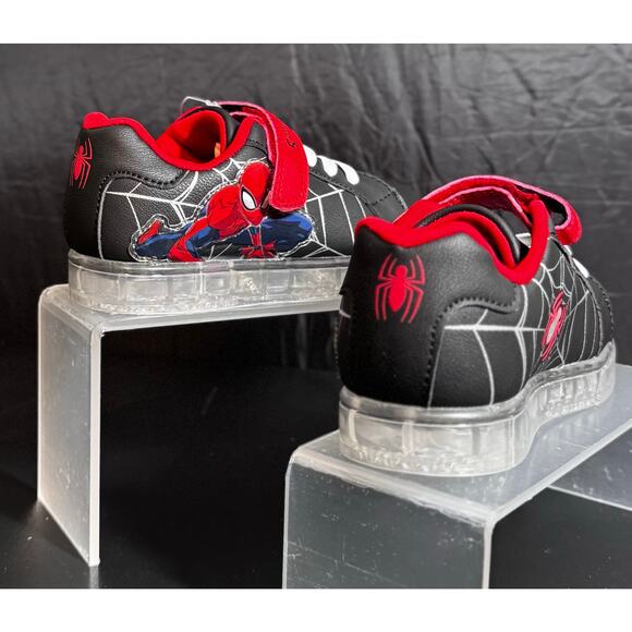 Disney Spiderman Light Up Sneakers Kids Size 11 - Picture 3 of 8